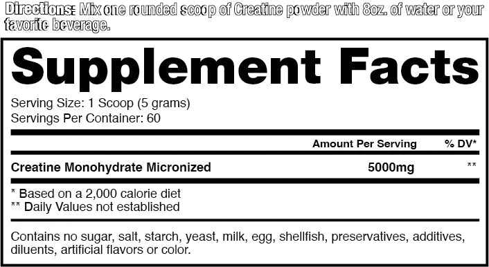 Creatine Monohydrate | Creatina Monohidrato 300gr 60 servicios - MarketFit