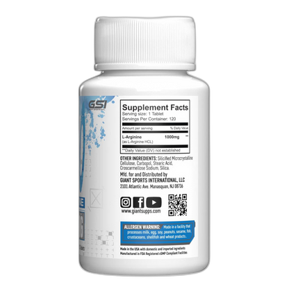 GIANT ARGININE | Arginina 1,000mg 120 tabletas