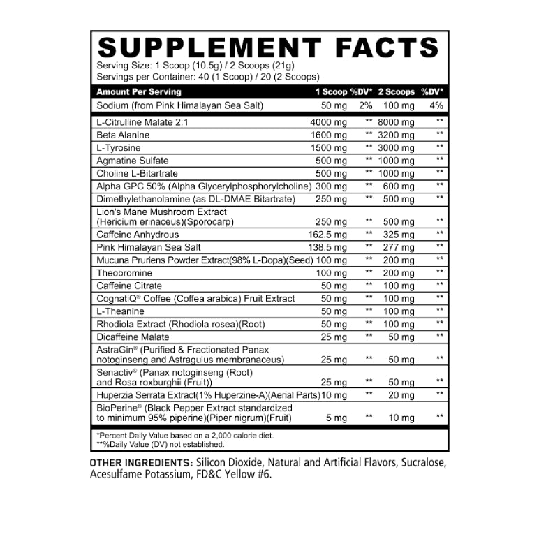 SKULL NOOTROPIC PRE-WORKOUT | Pre-entreno nootrópico 40 servicios - MarketFit