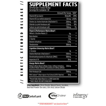 VMI Sports KXR Stacked Pre Workout 30 Porciones - PEZ Sour Blue Raspberry