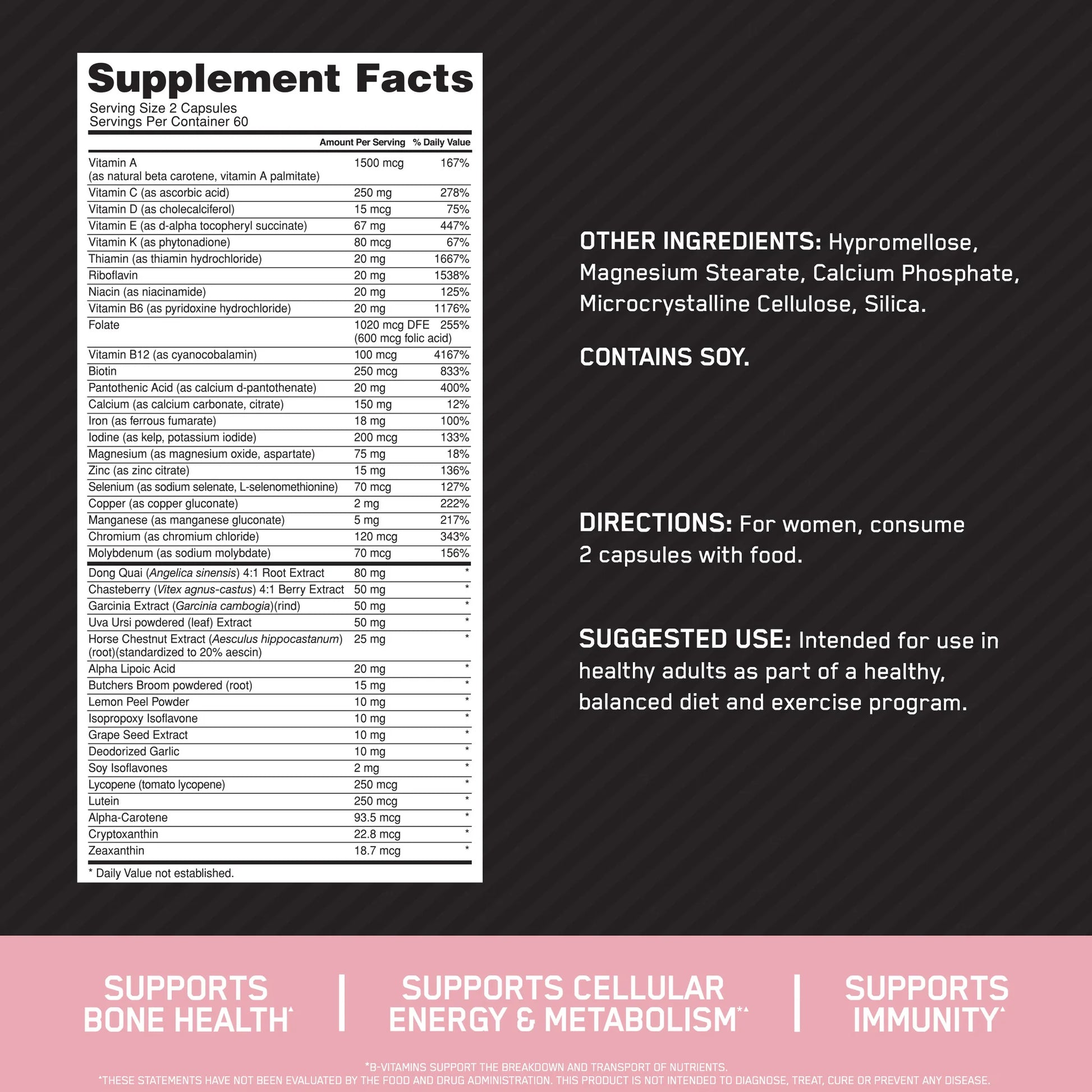 Opti-Women | Multivitamínico para mujeres 120 cápsulas - MarketFit