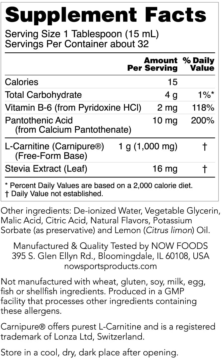 NOW Sports L-Carnitine Liquid - Tropical Punch