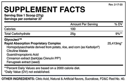 GlycoJect | Carbohidratos y Citrulina 37 servicios - MarketFit