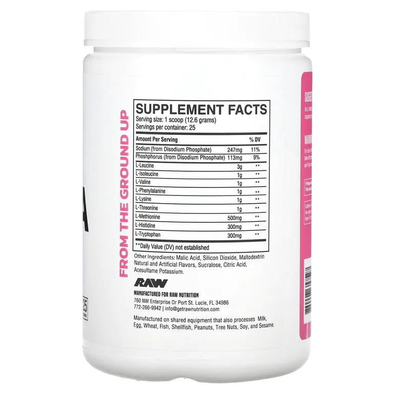 Raw Nutrition EAA Aminoácidos Esenciales 315 g (25 Servings) - Sandía