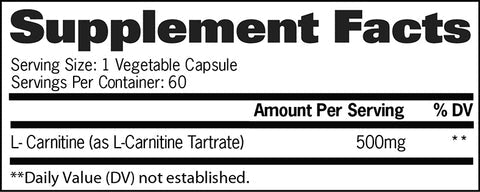 L-Carnitine | Carnitina 500mg 60 cápsulas - MarketFit
