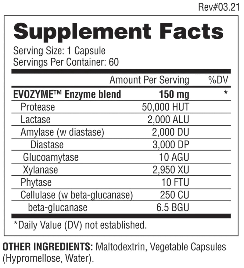 Evozyme | Enzimas Digestivas 60 cápsulas - MarketFit