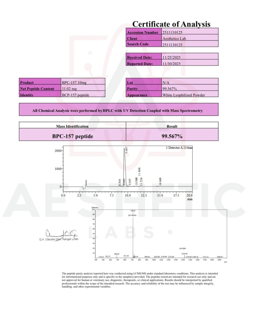 Aesthetic Labs Peptido BPC-157 Alta Pureza 99.9% - MarketFit