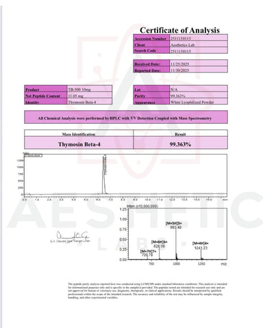 Aesthetic Labs Peptido TB-500 Alta Pureza 99.9% - MarketFit