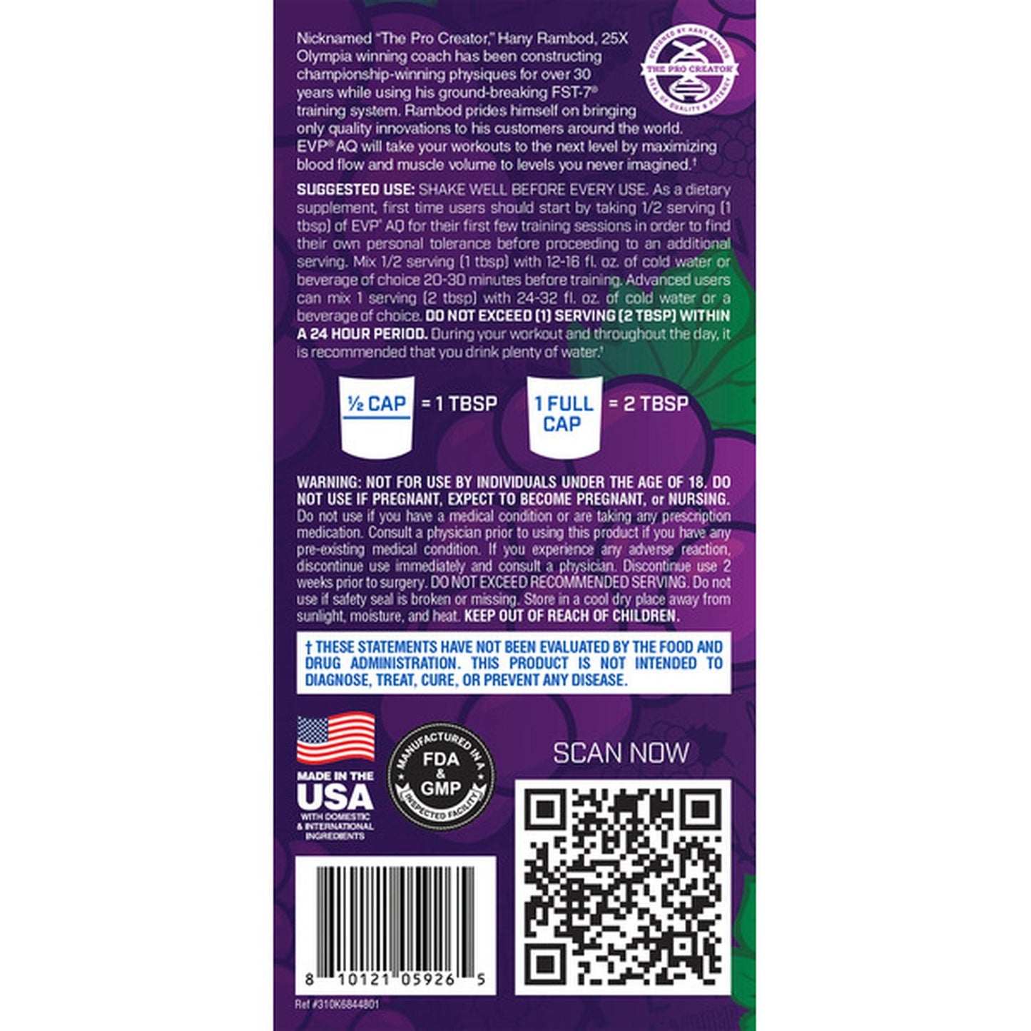 Evogen EVP AQ Grape Liquid Glycerol Muscle Volumizer - MarketFit