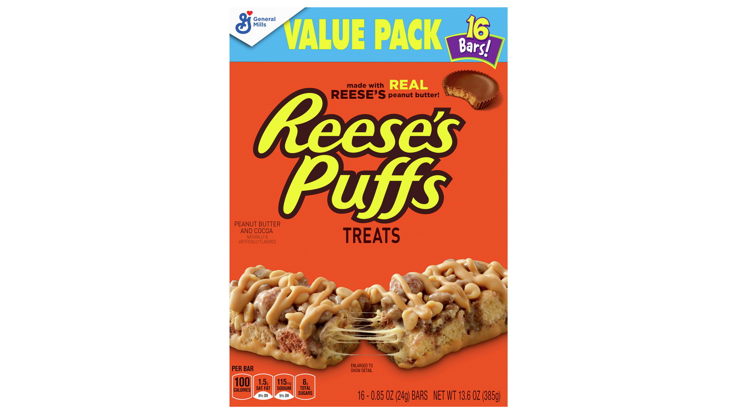 Reese's Puffs Peanut Butter & Cocoa Treat Bars 16 ct (0.85 oz cada una)