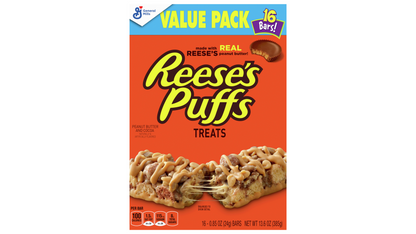 Reese's Puffs Peanut Butter & Cocoa Treat Bars 16 ct (0.85 oz cada una)