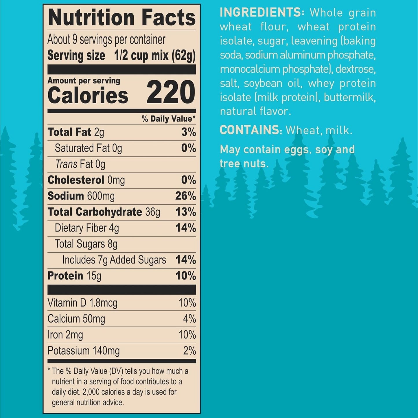 Krusteaz Protein Buttermilk Pancake & Waffle Mix Pack de 8 (20 oz cada una)