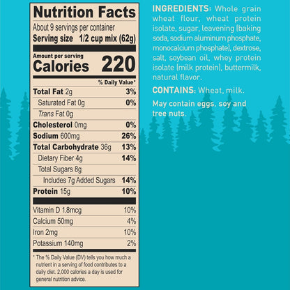 Krusteaz Protein Buttermilk Pancake & Waffle Mix Pack de 8 (20 oz cada una)