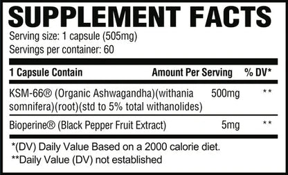 ASHWAGANDHA | Ashwagandha 500mg 60 cápsulas - MarketFit