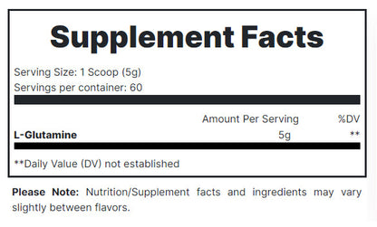 GLUTAMINE | Glutamina 300gr 60 servicios - MarketFit