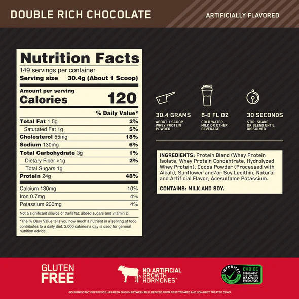 Gold Standard 100% Whey 10lb | Proteína Premium 141-149 porciones - MarketFit