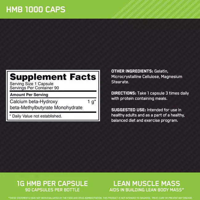 ON | HMB 1,000mg 90 cápsulas - MarketFit