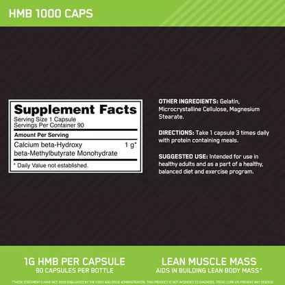 ON | HMB 1,000mg 90 cápsulas - MarketFit
