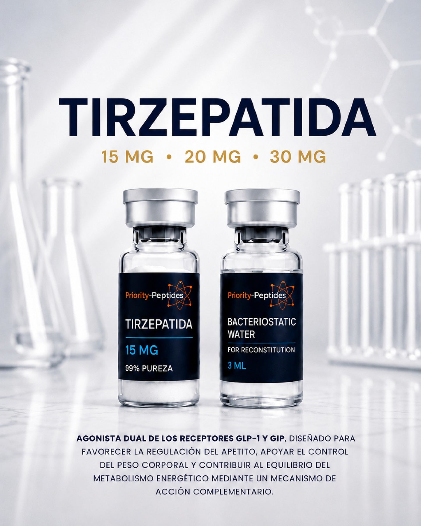 Tirzepatida Research Peptide (15 mg / 20 mg)