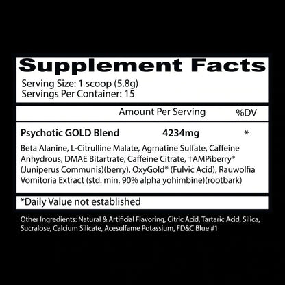 PSYCHOTIC GOLD | Pre-entreno 35 servicios - MarketFit