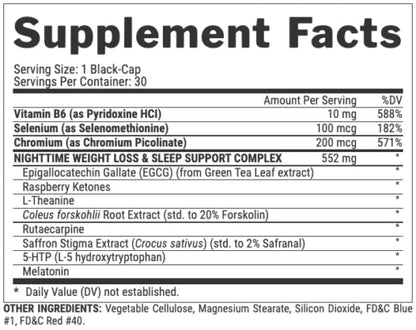 Lipo 6 Black Nighttime | Quemador Nocturno 30 cápsulas - MarketFit